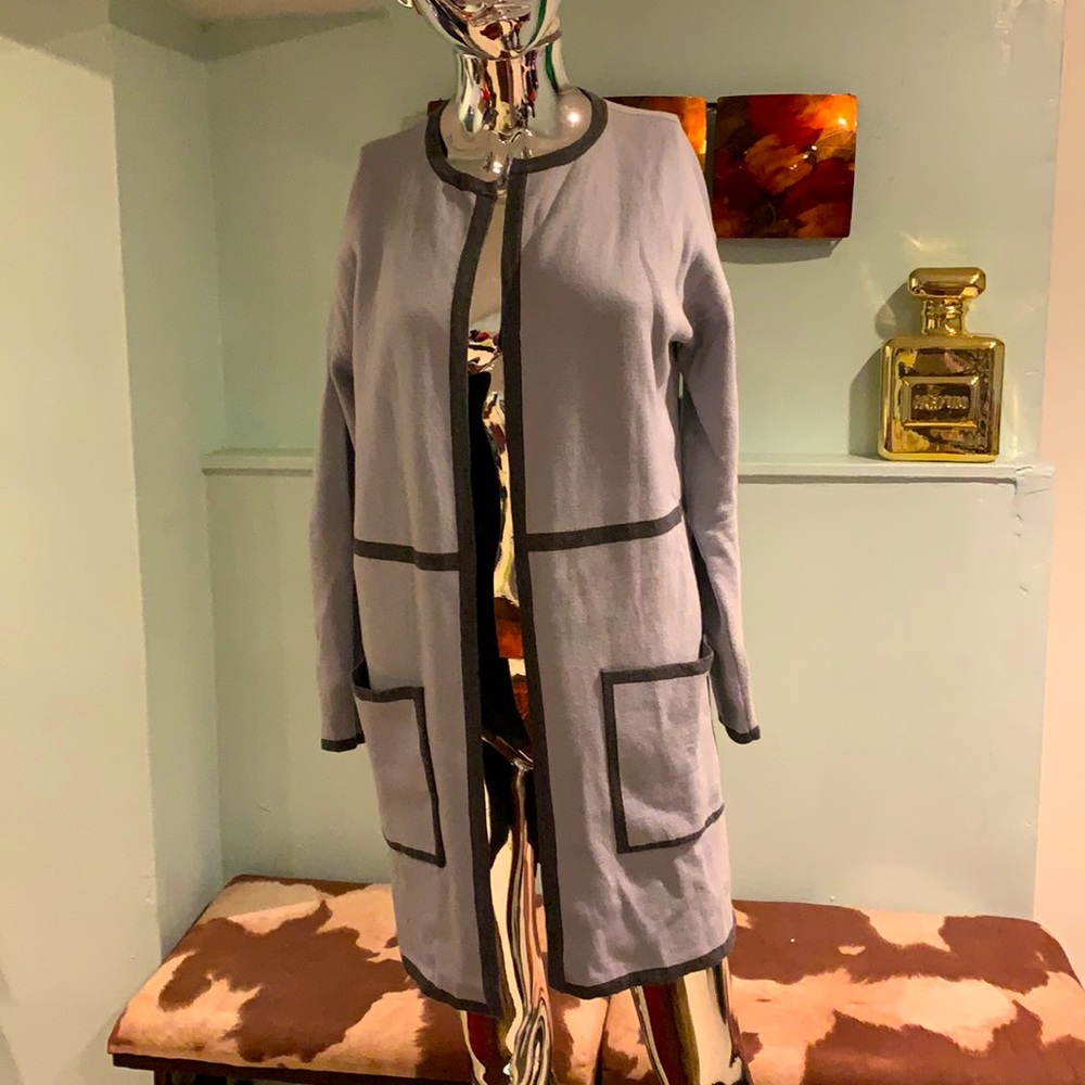 Grey Open Front Sweater - image 1